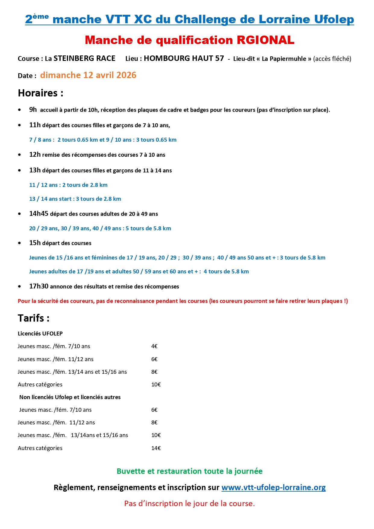 Infos Steinberg Race 2026